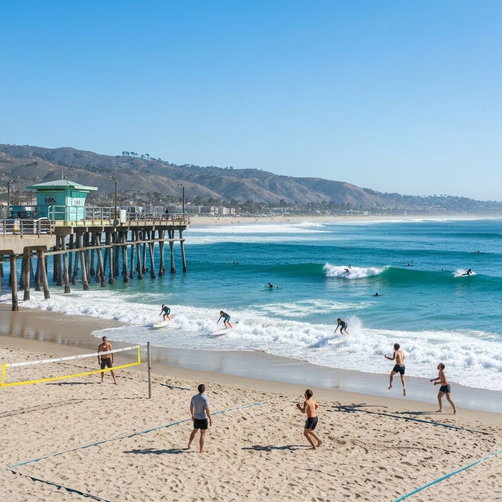 Huntington Beach pier and coastline